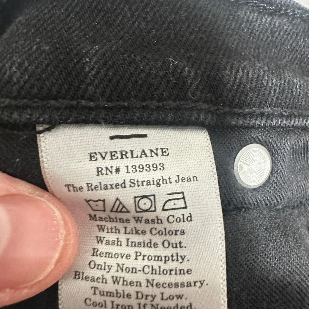 Everlane Uniform Relaxed‎ Straight Fit Denim Jeans Black Mens Size 33x30